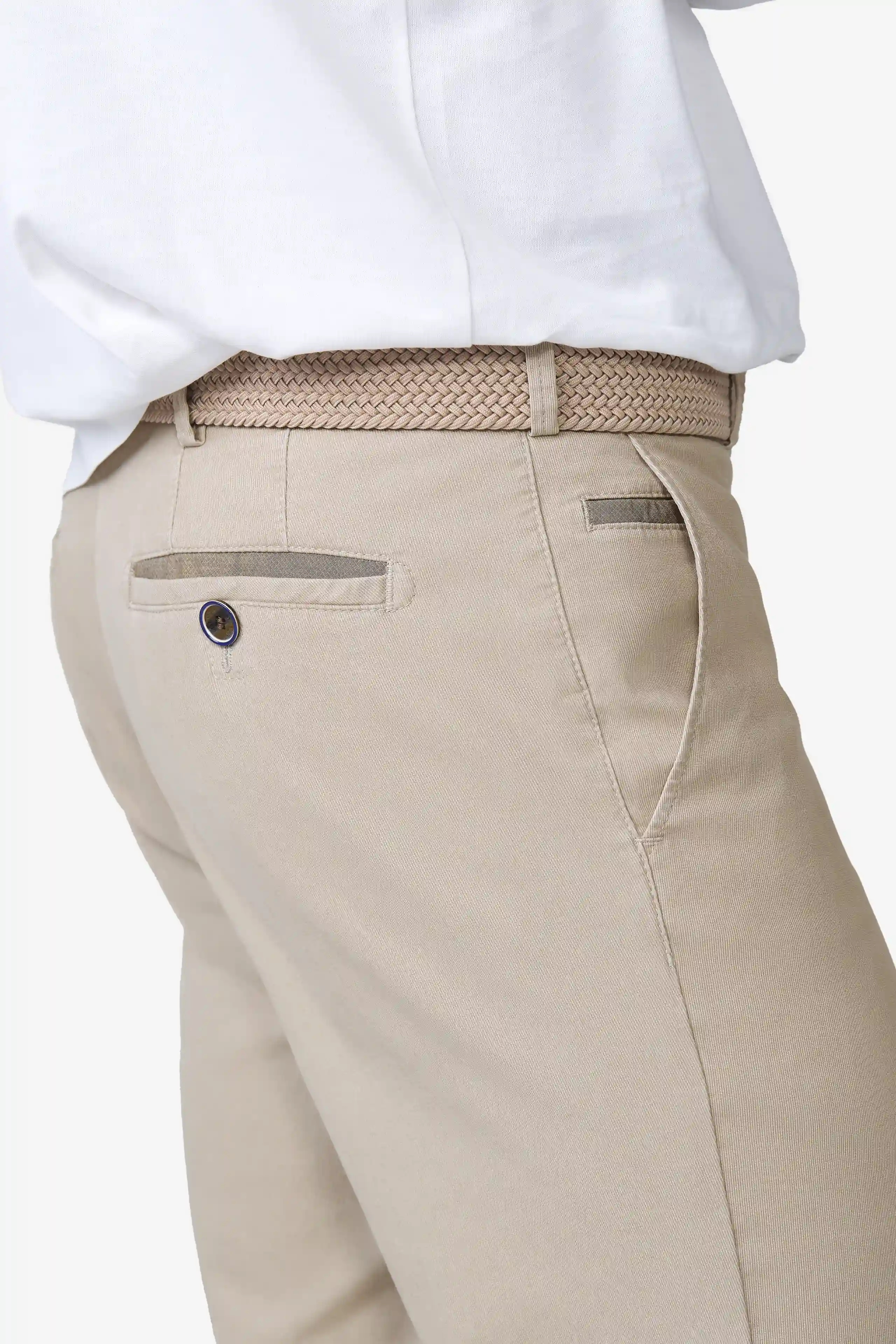 Beige chinos i Stretch Summer Cotelé och normal passform (Meyer / Roma) (finns i strl 48, 52, 54, 26, 29) - 4