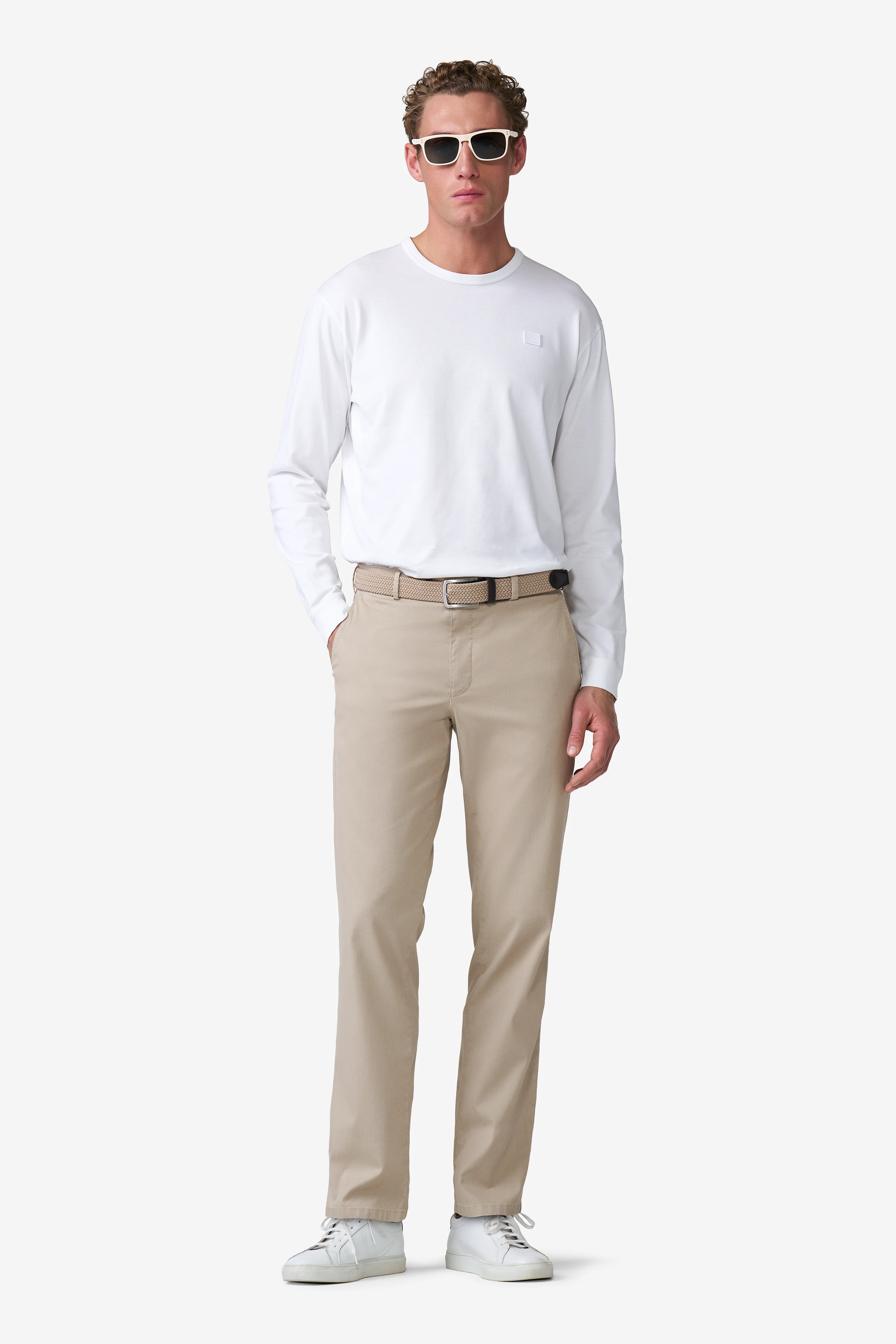 Beige chinos i Stretch Summer Cotelé och normal passform (Meyer / Roma) (finns i strl 48, 52, 54, 26, 29) - 3