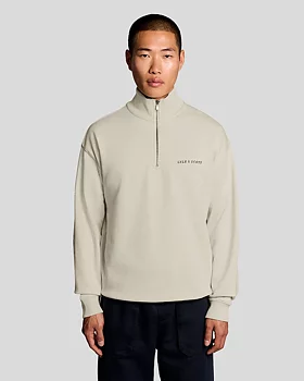 Lyle & Scott - Script Heavyweight 1/4 Zip - Ice Cream Marl