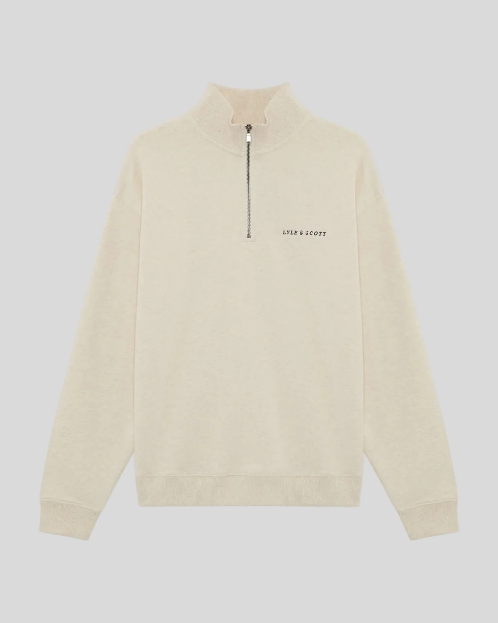 Lyle & Scott - Script Heavyweight 1/4 Zip - Ice Cream Marl - 5