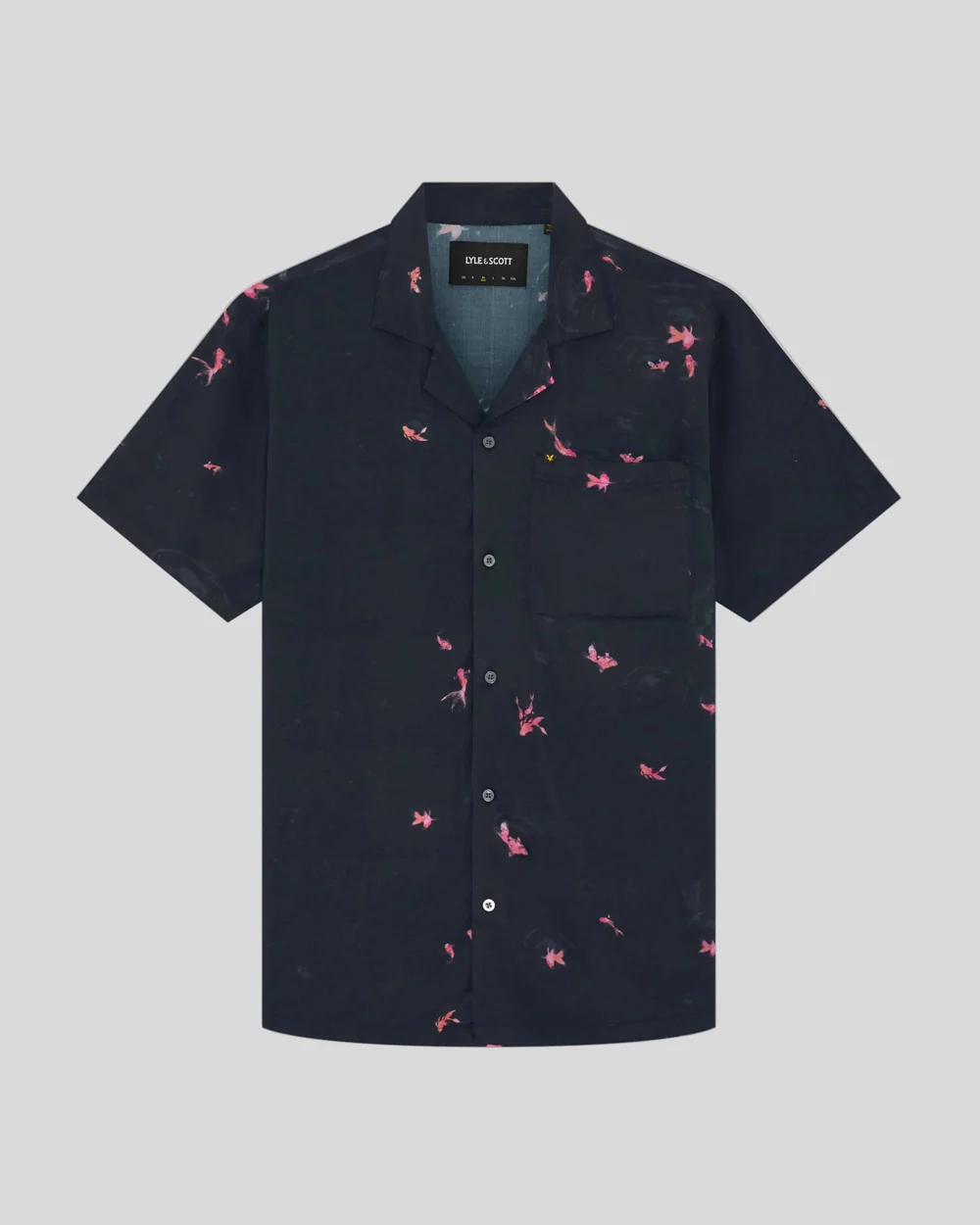Lyle & Scott - Goldfish Resort Shirt - Dark Navy/HotPink - 4
