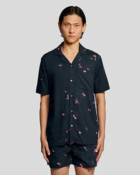 Lyle & Scott - Goldfish Resort Shirt - Dark Navy/HotPink
