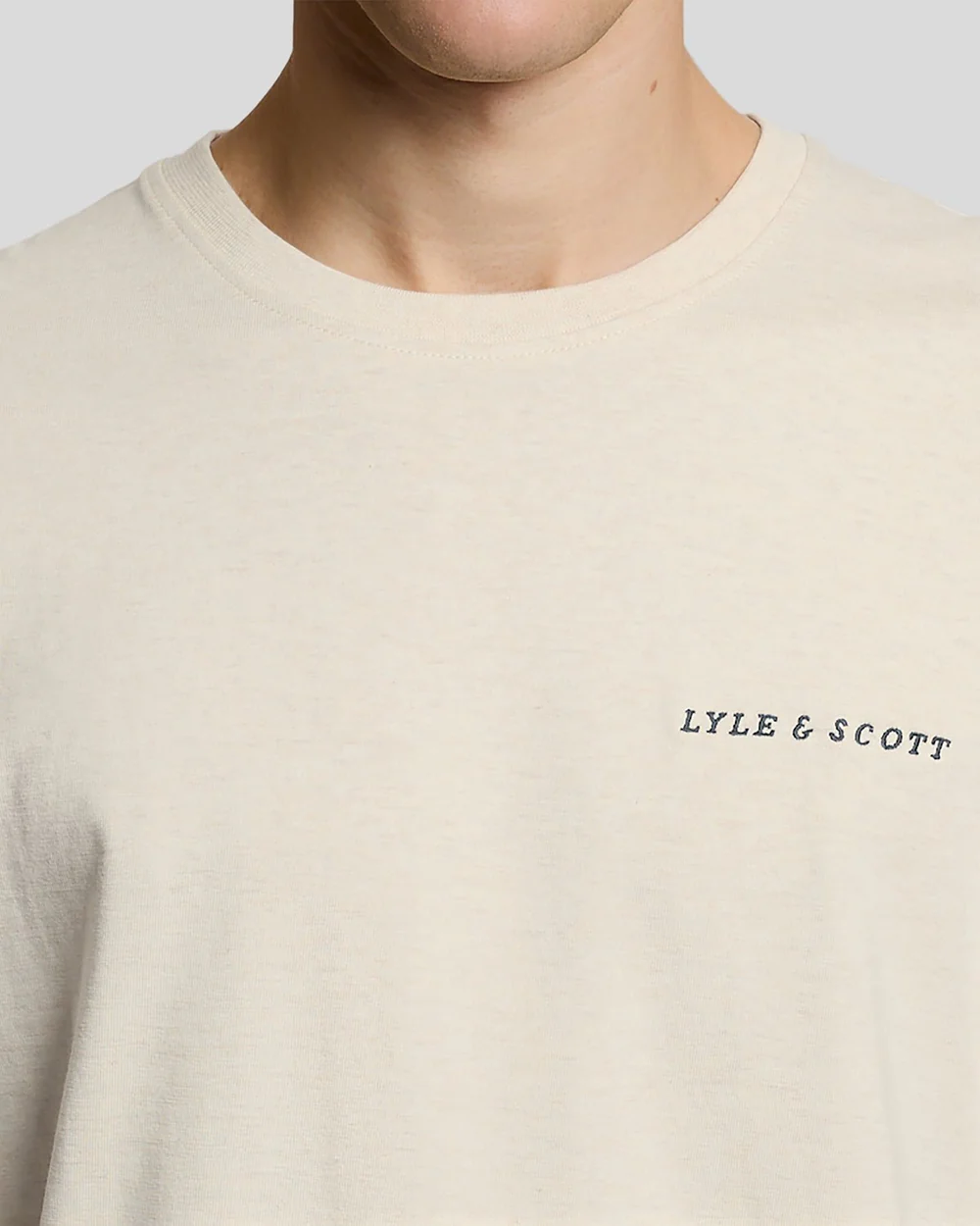 Lyle & Scott - Script T-Shirt - Ice Cream Marl - 3
