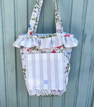 TYGVÄSKA Flora sommar beige