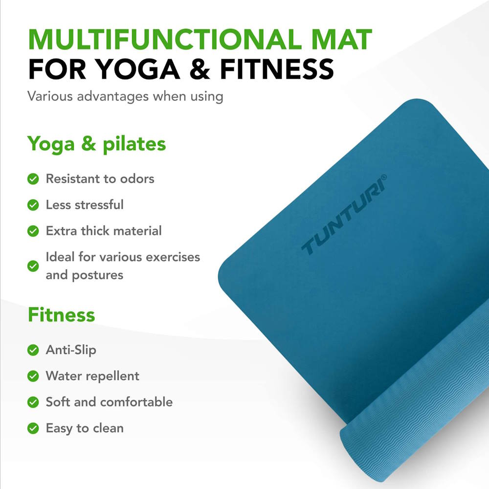 Yogamatta Tunturi 8mm, Petrol Blue - 2