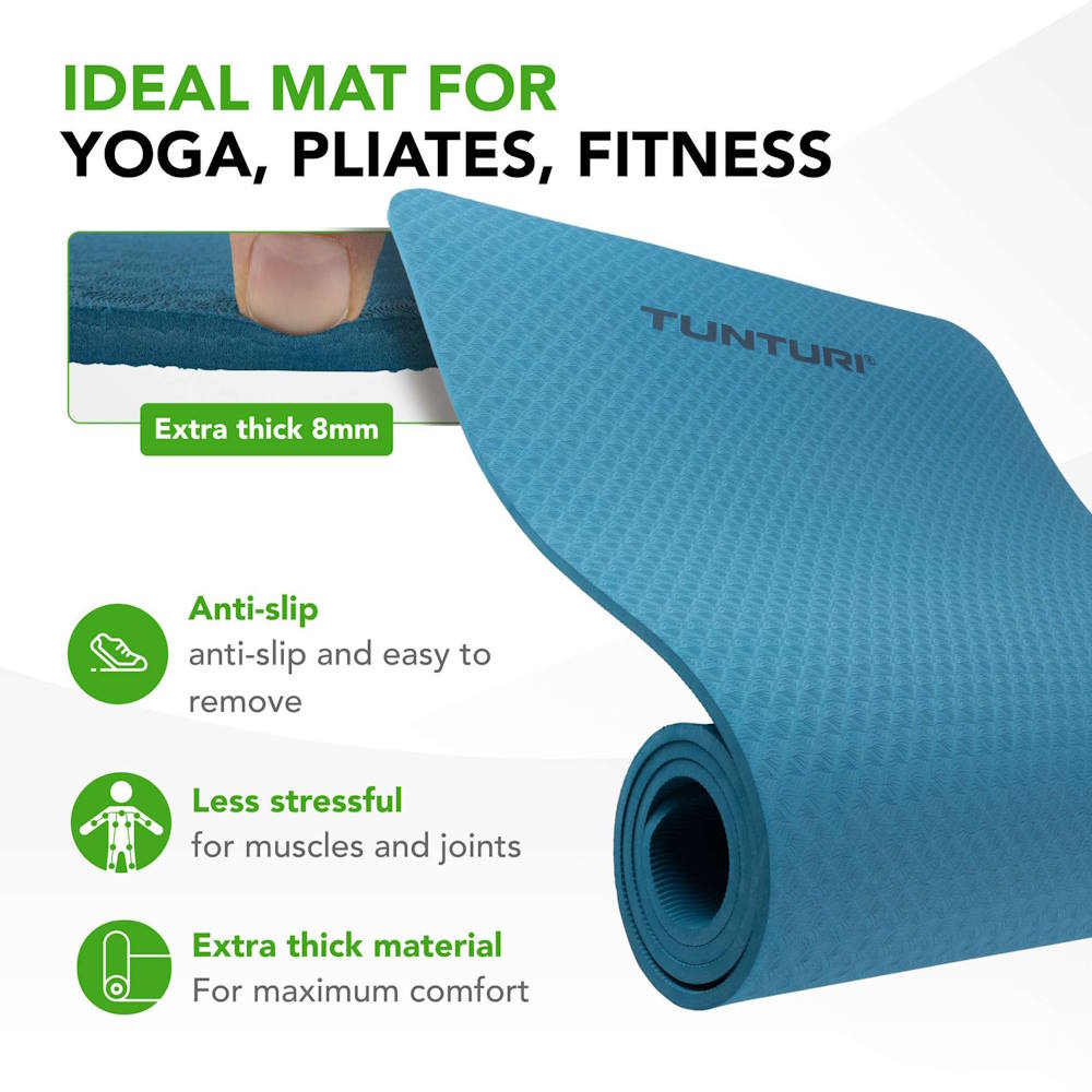 Yogamatta Tunturi 8mm, Petrol Blue - 5