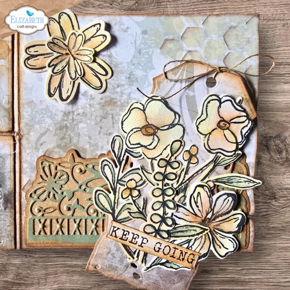 Elizabeth - Flower Scribbles Stamp and Die Set - 3