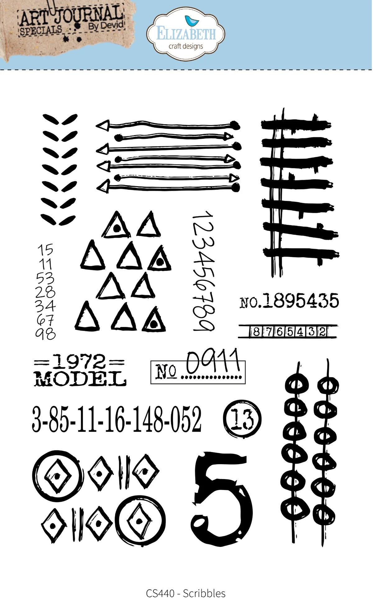 Elizabeth - Clear stamps - Scribbles