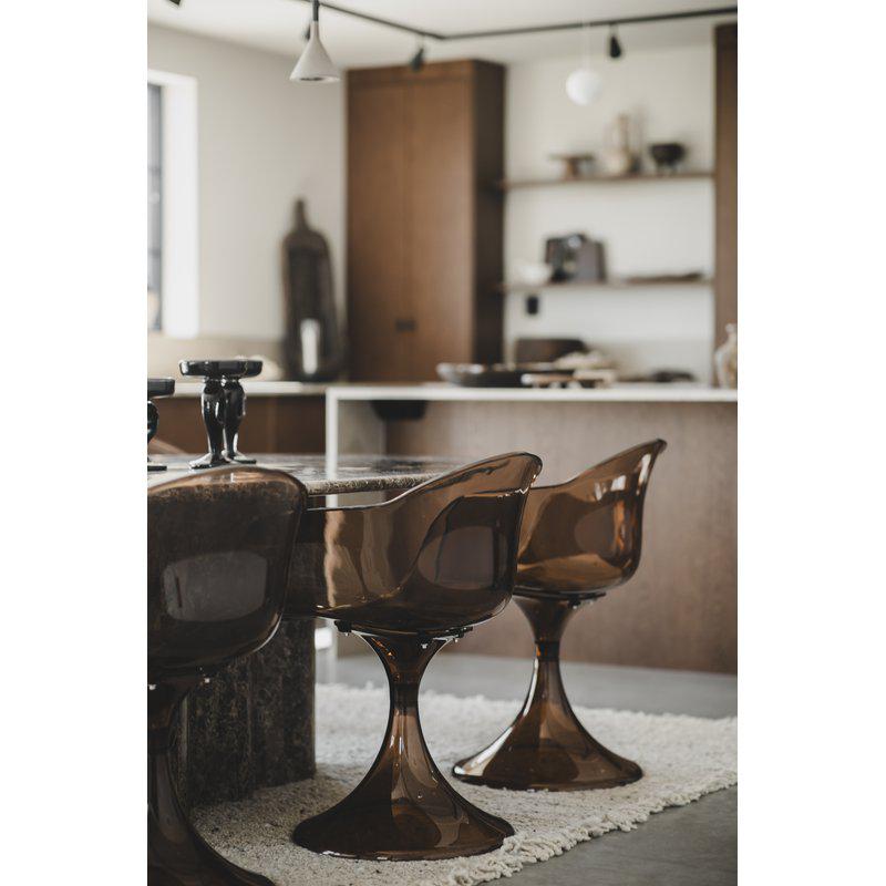 Gloss-stolen – Transparent stol med retrocharm Brun  - 3