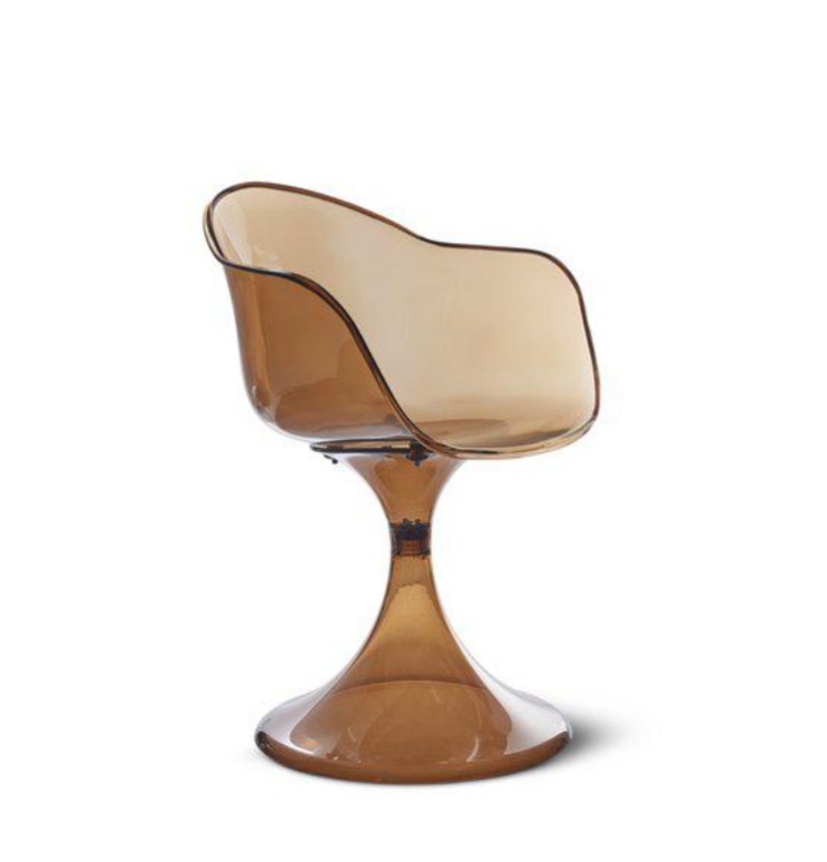 Gloss-stolen – Transparent stol med retrocharm Brun 