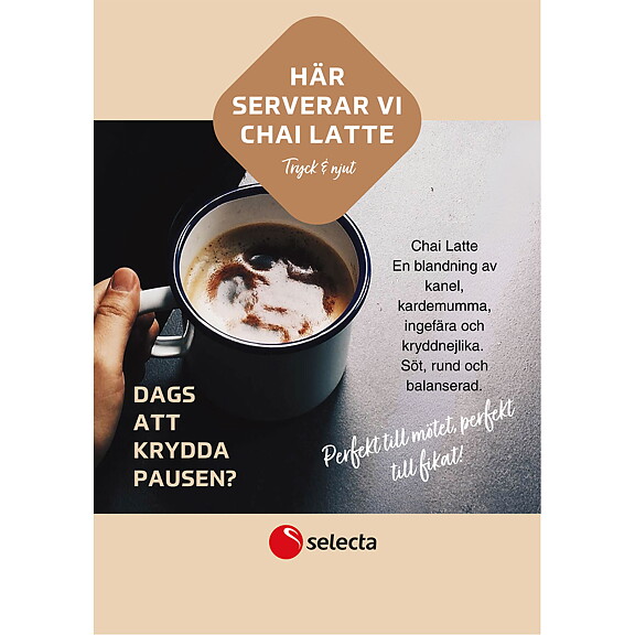 Här serverar vi Chai Latte