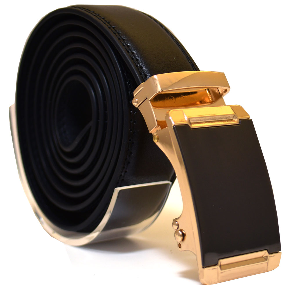 Läderbälte stripe svart 1023