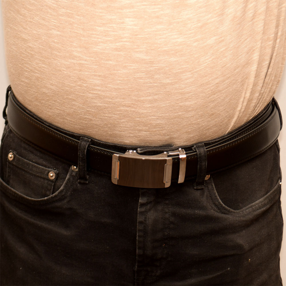 Läderbälte stripe svart 1024 - 2