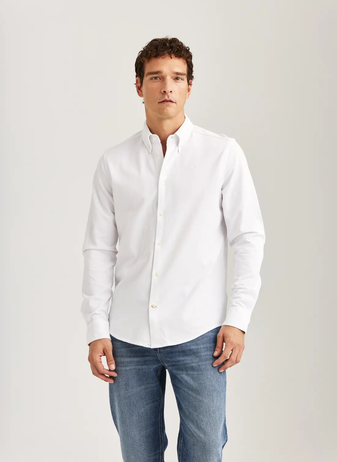Morris - Camden Piqué Shirt - White