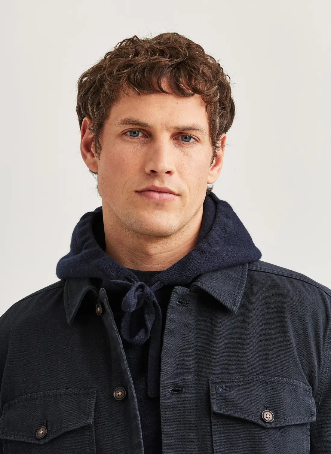 Morris - Alain Twill Shirt Jacket - Old Blue - 5