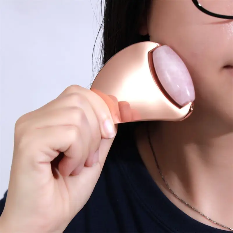 Gua sha roller ansiktsmassage – Stainless steel med sten - 2