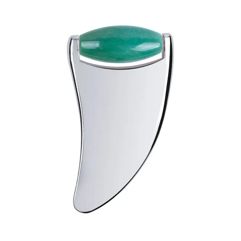 Gua sha roller ansiktsmassage – Stainless steel med sten - 3