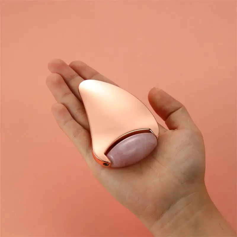 Gua sha roller ansiktsmassage – Stainless steel med sten - 4
