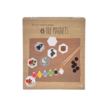 Allt du behöver för att göra magnet tiles diy kit med förg magneter, brickor och penslar