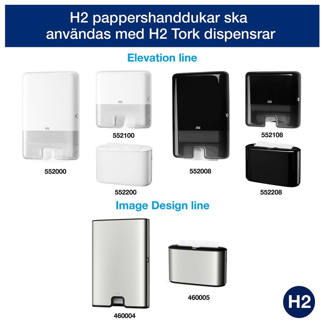 Handduk TORK Universal H2 2-lag vit 3800/fp - 3