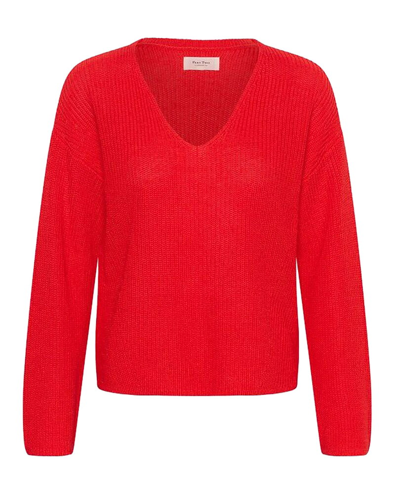 Jumper Etronas v-ringad orange-röd