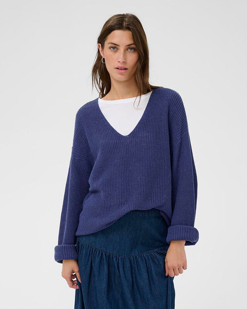 Jumper Etronas v-ringad denimblå
