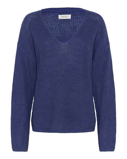 Jumper Etronas v-ringad denimblå - 4