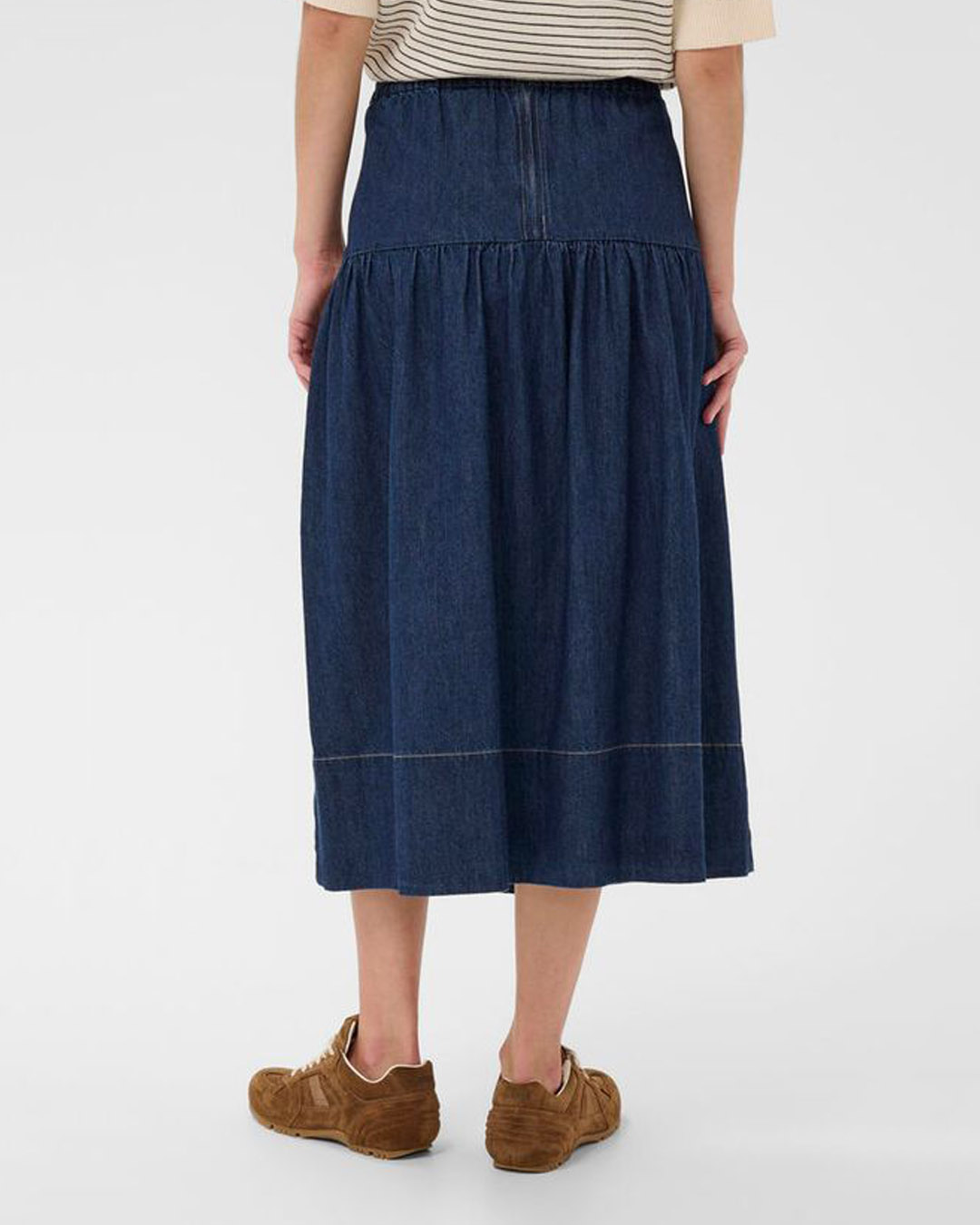 Jeanskjol Nellia midi mörk denim - 2
