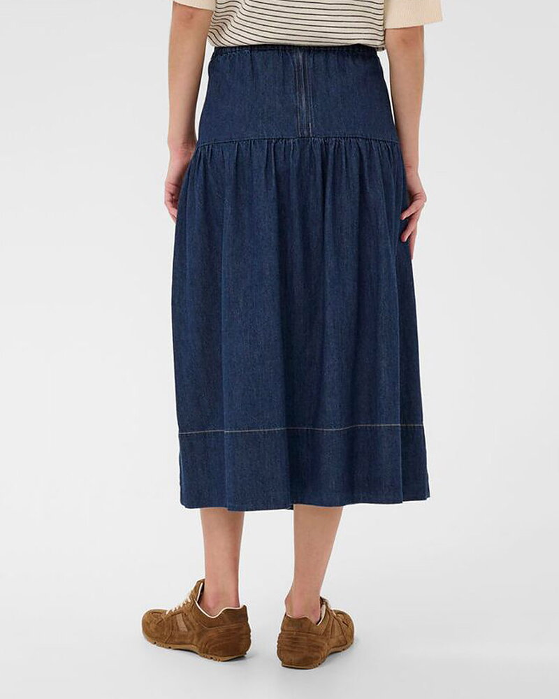 Jeanskjol Nellia midi mörk denim