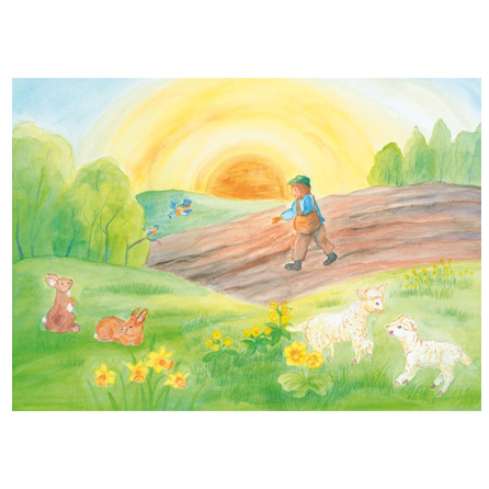 Påsk / Vår konstkort  med motiv av Dorothea Schmidt 3717