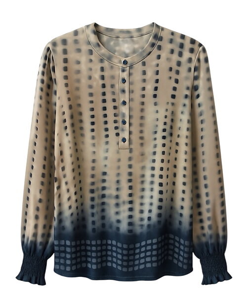 Blus Moule ljusbeige med blå prickar - 5