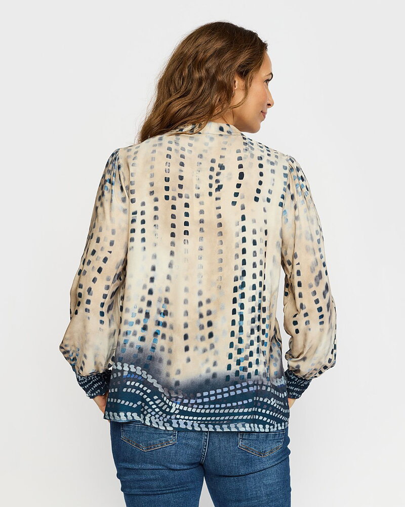 Blus Moule ljusbeige med blå prickar