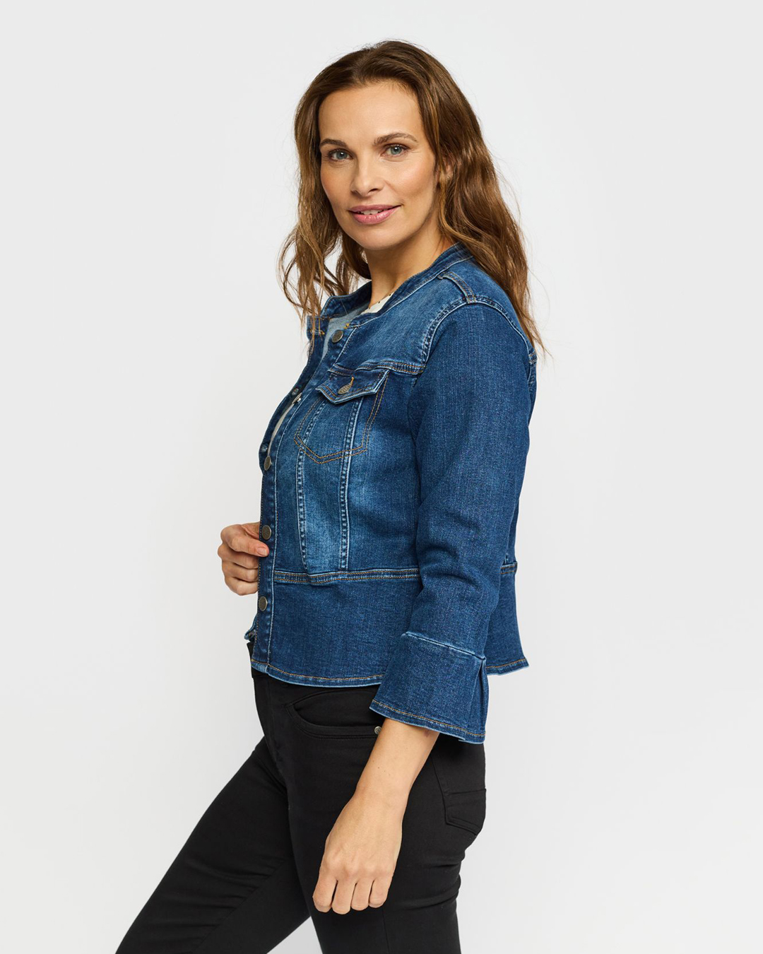 Jeansjacka Bine tulpanärm mellan denim - 3