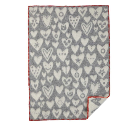 Baby Heart Grey från Klippan Yllefabrik