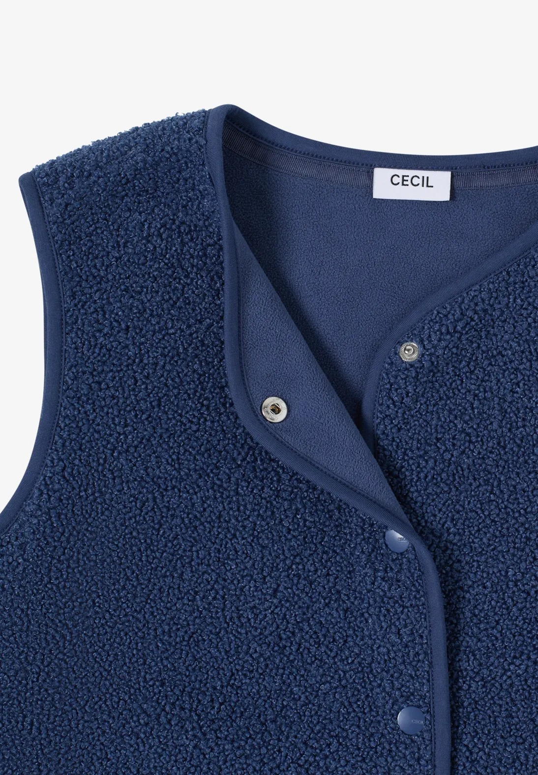 NOS Curly Fake Wool Vest - Sporty Denim - Cecil - 6