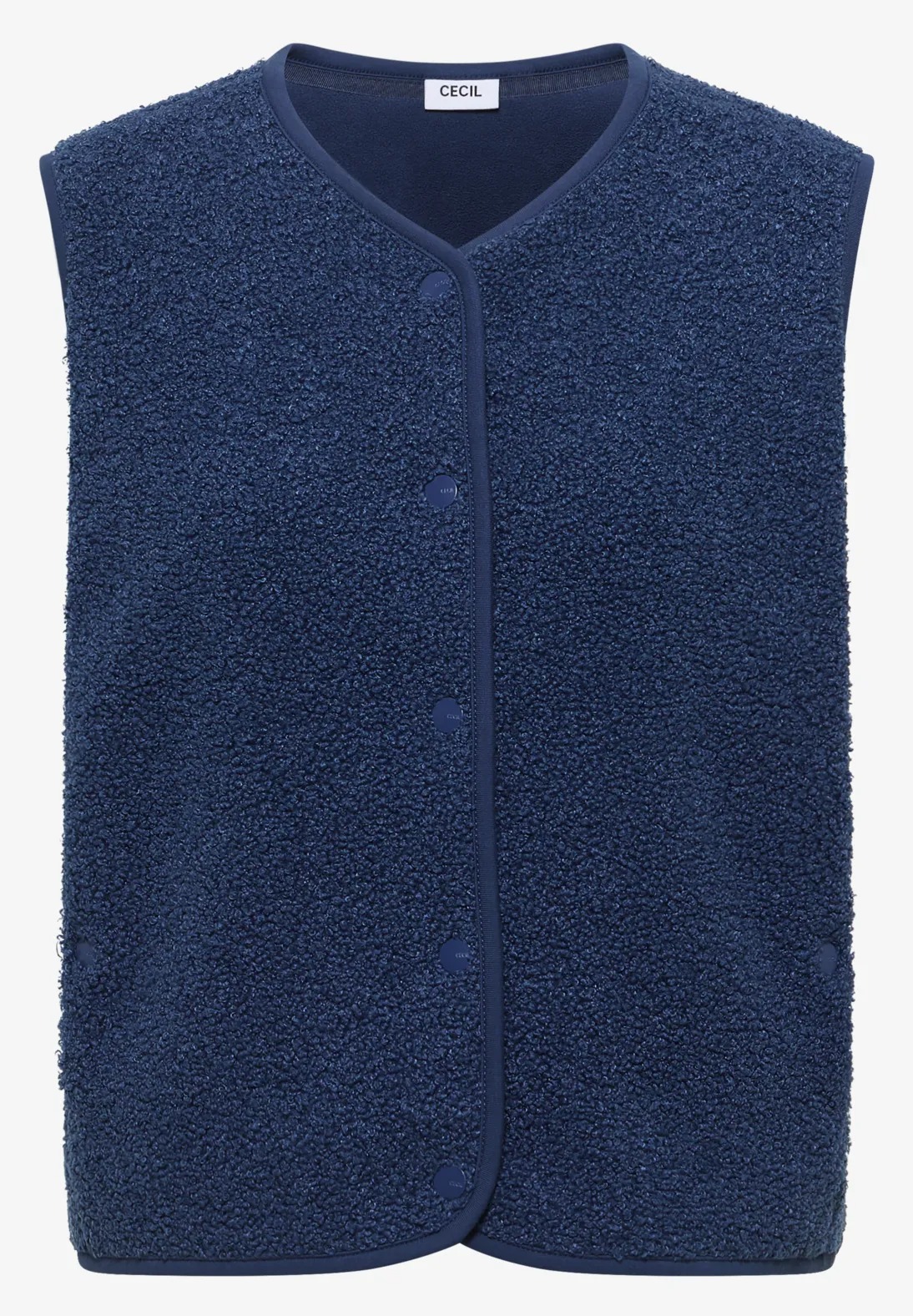 NOS Curly Fake Wool Vest - Sporty Denim - Cecil - 5