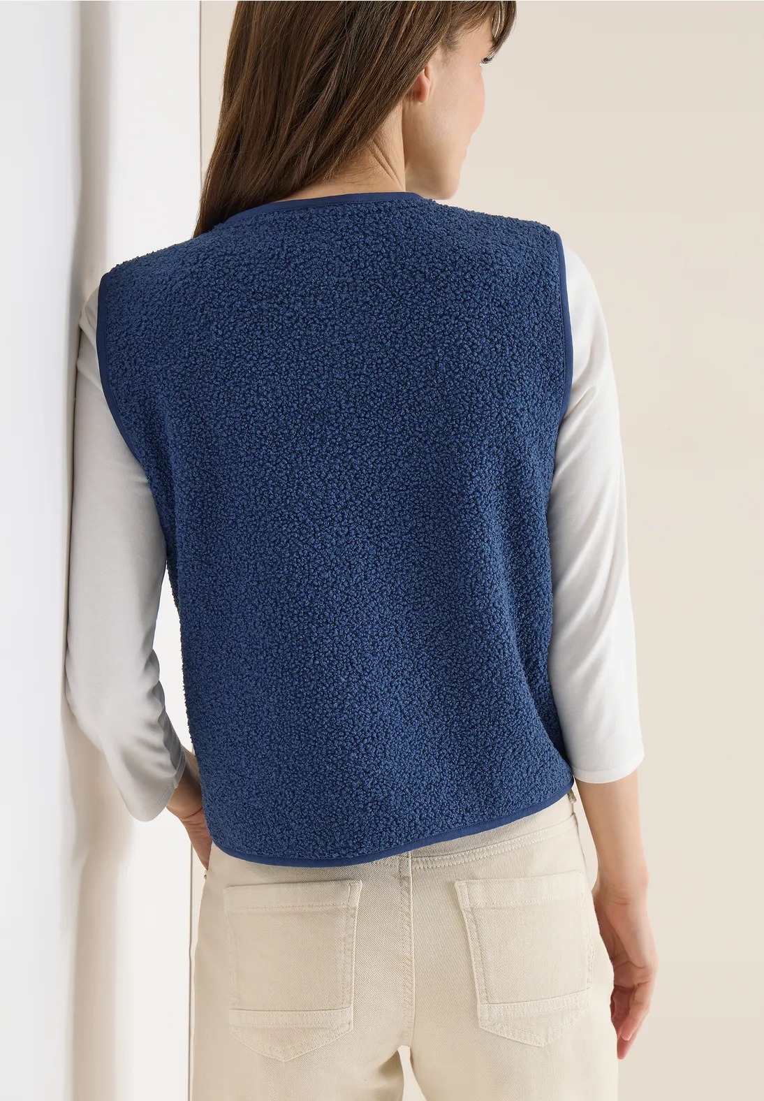 NOS Curly Fake Wool Vest - Sporty Denim - Cecil - 3