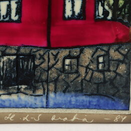 Heljä Liukko-Sundström (1984) Wall Plaque with Red House Motif 12 cm