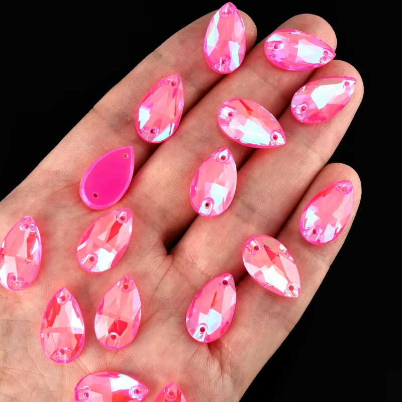 Droppe Rose AB neon 18x10,5 mm - 3