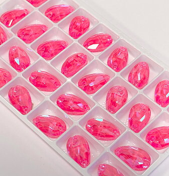 Droppe Rose AB neon 18x10,5 mm