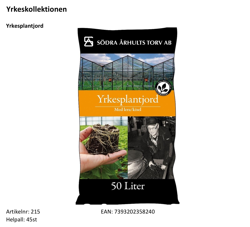 Yrkeskollektionen  Yrkesplantjord  50 Liter  Helpall: 45st - 2