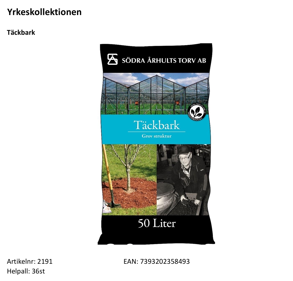 Yrkeskollektionen   Täckbark  50 Liter  Helpall: 36 st - 2