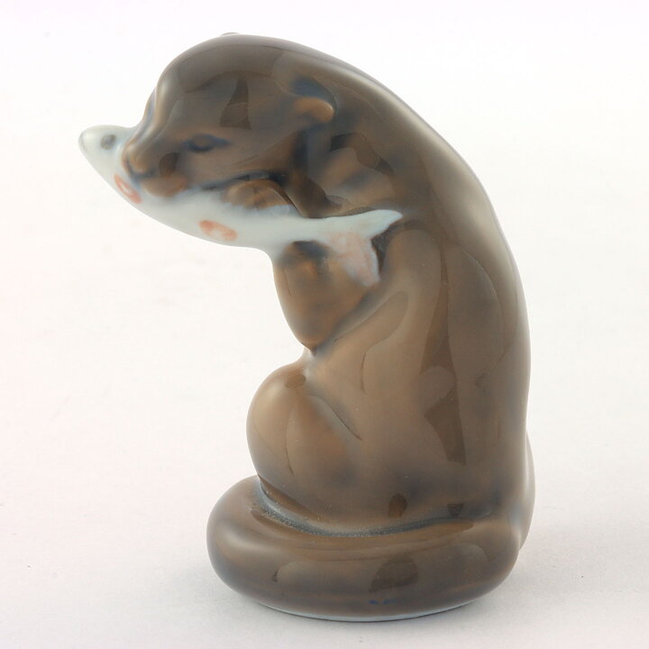 Vilhelm Waldorff (20th Century) Otter with Fish 5 cm #1808