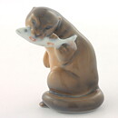 Vilhelm Waldorff (20th Century) Otter with Fish 5 cm #1808