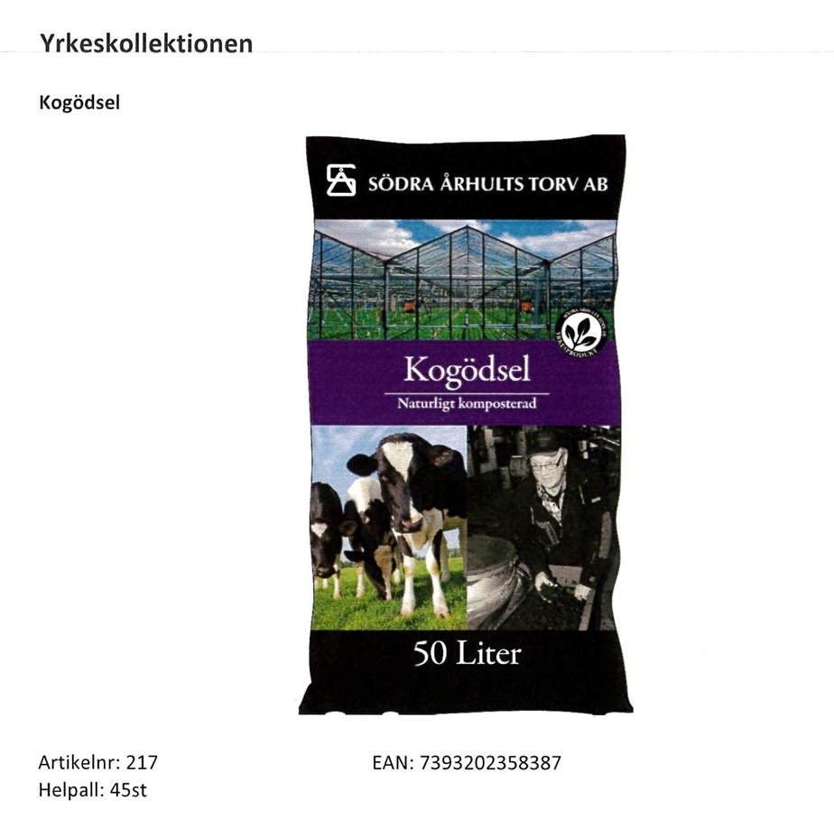 Yrkeskollektionen  Kogödsel  50Liter  Helpall: 45  st - 2