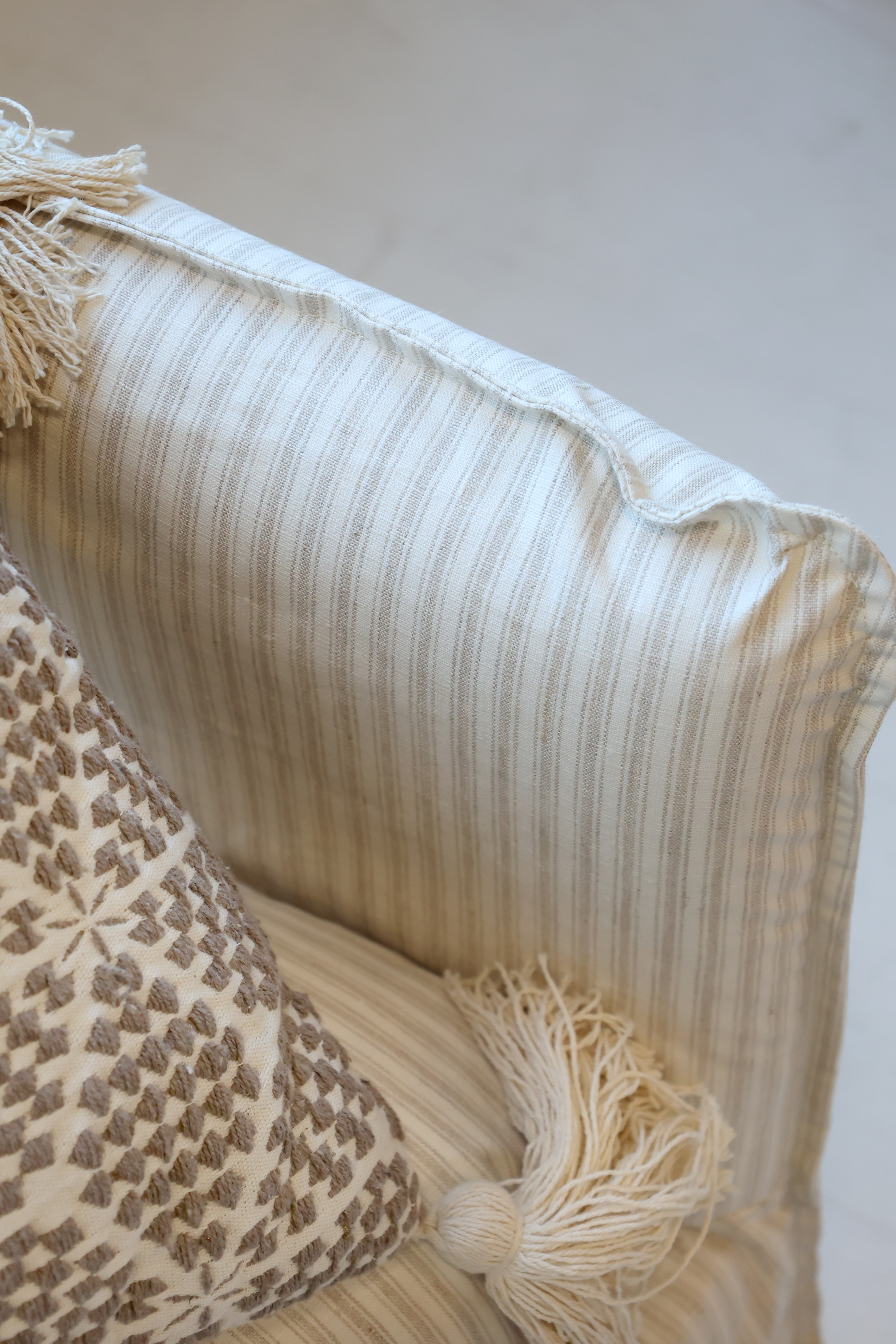 Malo Stol med 3 kuddar - Linne - H75/L110/B95 cm - Creme - 4