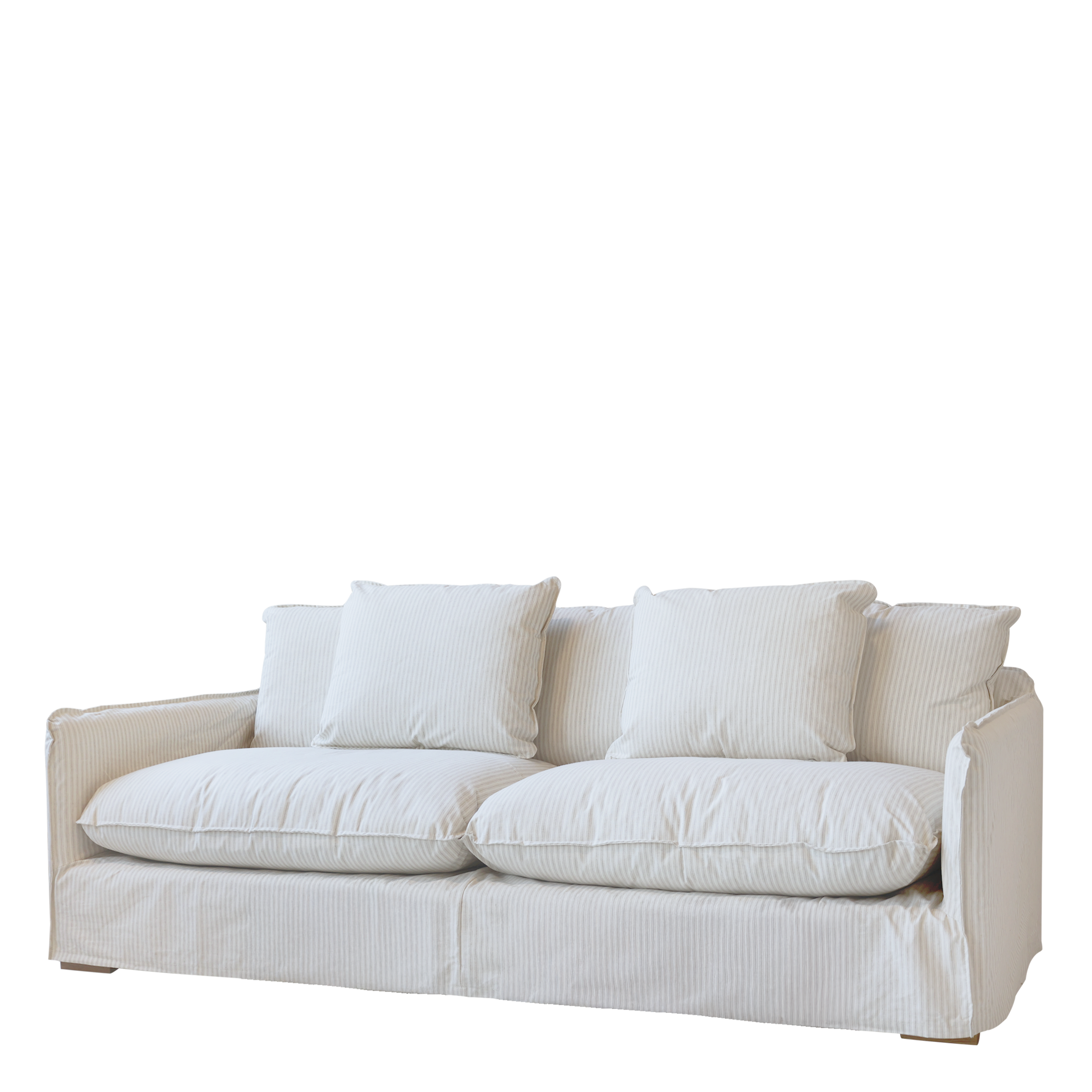Malo Sofa with 5 cushions - Linen - H75/L220/B95 cm - Cream - 2