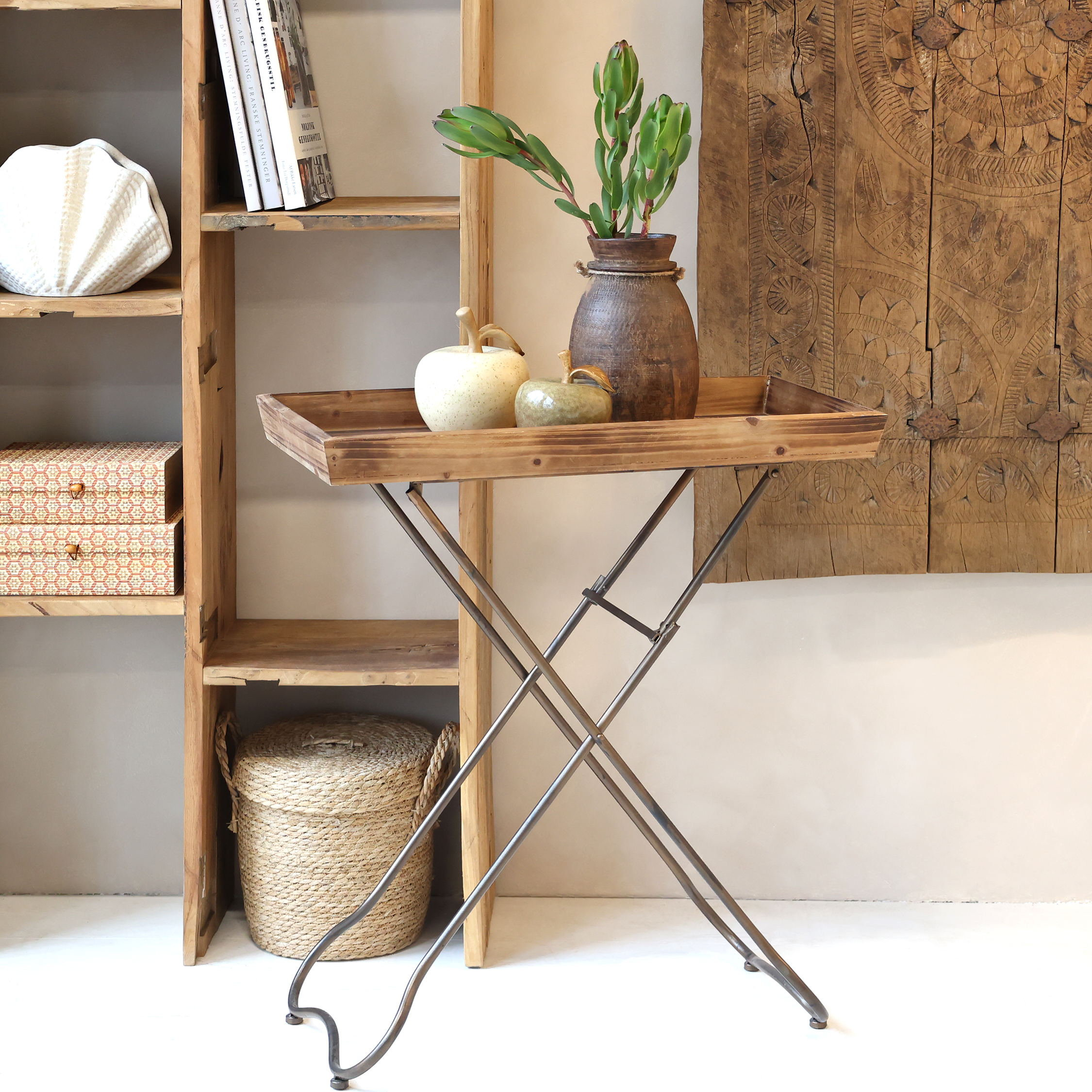 Tray table - H80/L70/W35.5 cm - Natural