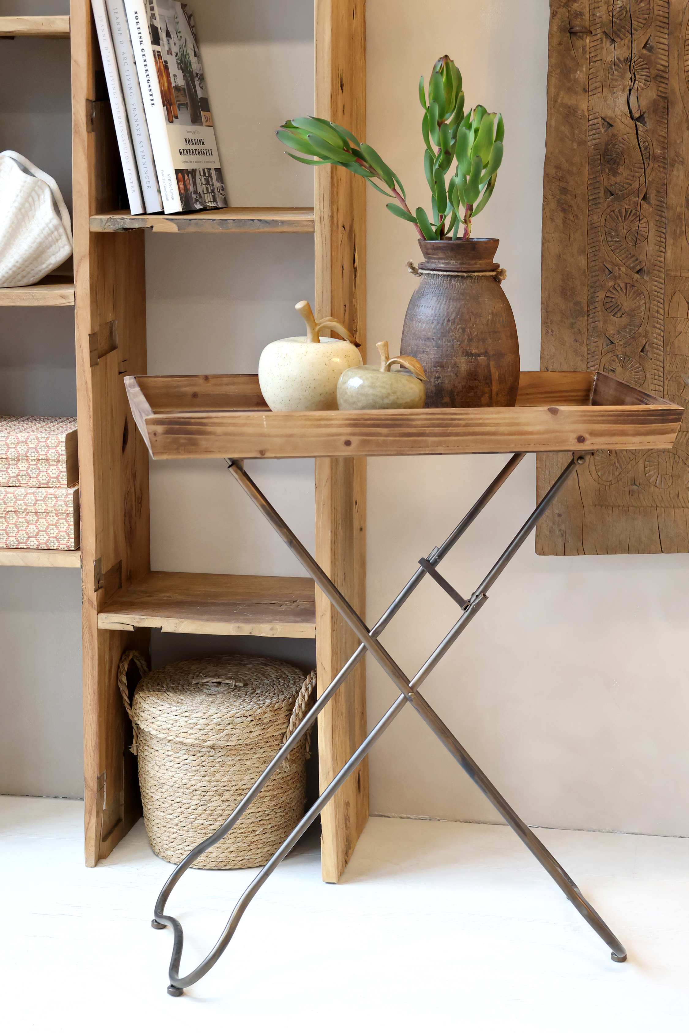 Tray table - H80/L70/W35.5 cm - Natural - 3