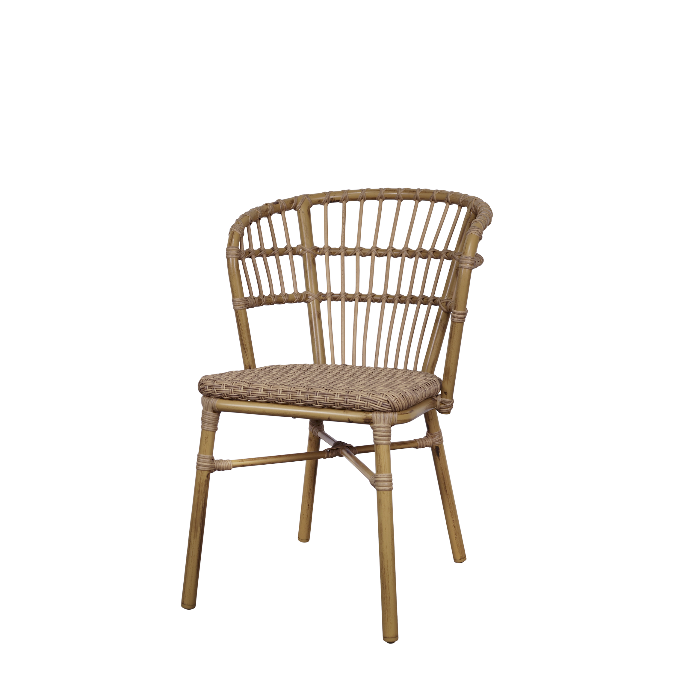 La Rochelle Bistro wicker chair - 45 cm H82/L62/B53 cm - Natural - 2 pcs - 2